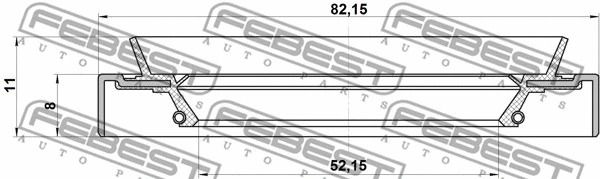 Сальник ступичный передний 52.15x82.15x8x11 Mitsubishi Space Runner, FEBEST (95HDS54820811X) Сальник ступичный передний 52.15x82.15x8x11 Mitsubishi Space Runner, FEBEST (95HDS54820811X)