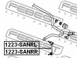Тяга стабилизатора задняя левая Hyundai Santa FÉ I/Santa FÉ II/Santa, FEBEST (1223SANRL)