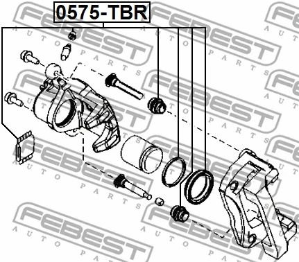 Ремкомплект суппорта тормозного заднего (на обе стороны) Mazda CX-7/CX-9, FEBEST (0575TBR)