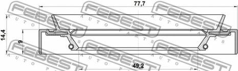 Сальник маточинний передній 49.2x77.7x9x14.4 Lexus SC/Toyota Celsior, FEBEST (95HDS51770914X)