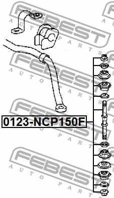 Тяга стабилизатора передняя Toyota Vios/Peugeot 107/Citroën C1, FEBEST (0123NCP150F)