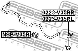 Тяга стабилизатора задняя левая Infiniti EX 25/G/EX 37, FEBEST (0223V35RL)