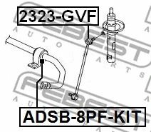 Втулка переднего стабилизатора, комплект d19.6 Audi A3/S3/VAG, FEBEST (ADSB8PFKIT)