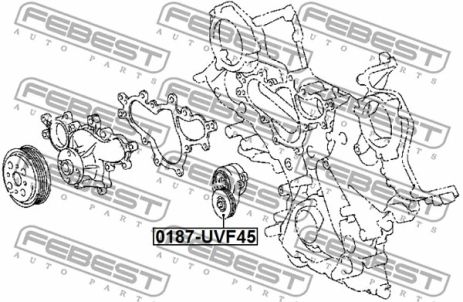 Натяжной ролик поликлинового ремня Toyota Century/Lexus LS, FEBEST (0187UVF45) Натяжной ролик поликлинового ремня Toyota Century/Lexus LS, FEBEST (0187UVF45)