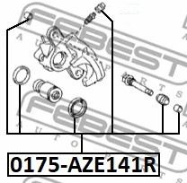 Ремкомплект суппорта тормозного заднего (на обе стороны) Toyota Levin/Corolla/Matrix, FEBEST (0175AZE141R)