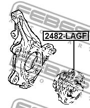 Ступица переднего колеса Renault Latitude (L70_), FEBEST (2482LAGF)