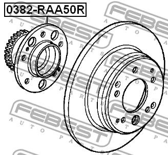 Ступица заднего колеса Acura RL/Honda Legend, FEBEST (0382RAA50R) Ступица заднего колеса Acura RL/Honda Legend, FEBEST (0382RAA50R)