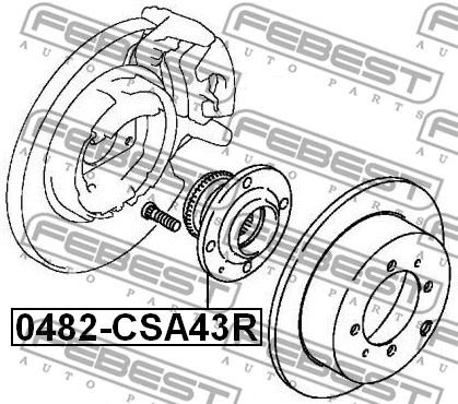 Ступица заднего колеса Mitsubishi Lancer/Mitsubishi Lancer Cargo, FEBEST (0482CSA43R)
