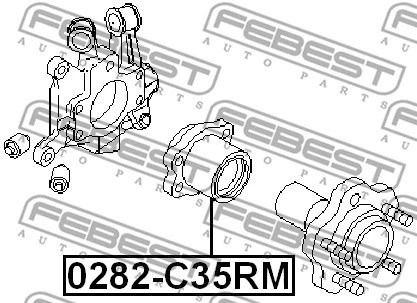 Ступица заднего колеса, комплект Nissan Silvia, FEBEST (0282C35RM)