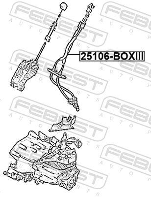 Трос коробки передач Fiat Ducato/Citroen/Peugeot, FEBEST (25106BOXIII) Трос коробки передач Fiat Ducato/Citroen/Peugeot, FEBEST (25106BOXIII)