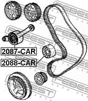 Натяжной ролик ремня ГРМ Chrysler Caravan/Chrysler Cirrus/Chrysler Grand Caravan, FEBEST (2087CAR)