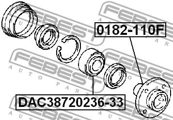 Ступица переднего колеса Toyota Sprinter, FEBEST (0182110F)