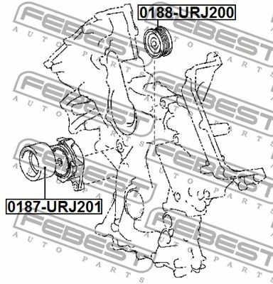 Обводной ролик поликлинового ремня Lexus LX/Toyota Tundra, FEBEST (0188URJ200) Обводной ролик поликлинового ремня Lexus LX/Toyota Tundra, FEBEST (0188URJ200)