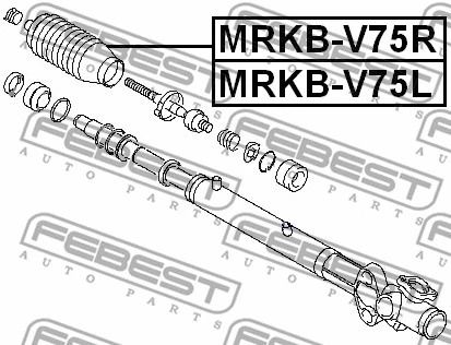 Пильник рульовий рейки лівий Mitsubishi Pajero IV/Pajero III/Montero, FEBEST (MRKBV75L)
