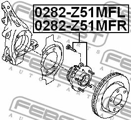 Ступица переднего колеса правая Nissan (Dfac) Teana (J32Z), FEBEST (0282Z51MFR)