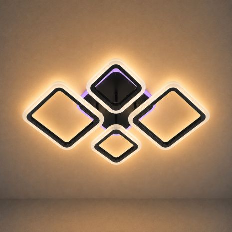 Люстра світлодіодна акрилова Sirius LI8822/2+2 BK (RGB) 84W+8W