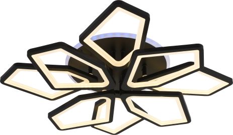 Люстра стельова IS LI8463-4+4 BK (RGB), чорна, LED 192W+8W