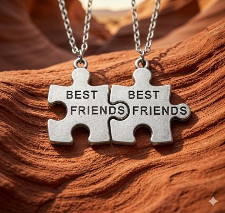 Парные кулоны Best Friends в виде пазлов, для лучших друзей