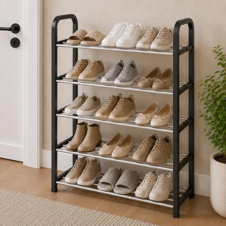 Полка для обуви 5 уровней Eco Fabric до 15 пар обуви 68*50*19 см