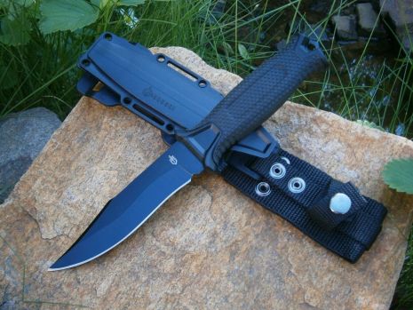 Нож туристический фултанг Gerber Portland Oregon 10570-ВМ Clip Point черный в чехле 24 см