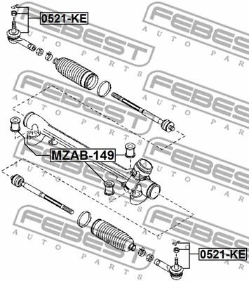Наконечник рулевой тяги Mazda CX-5, FEBEST (0521KE)