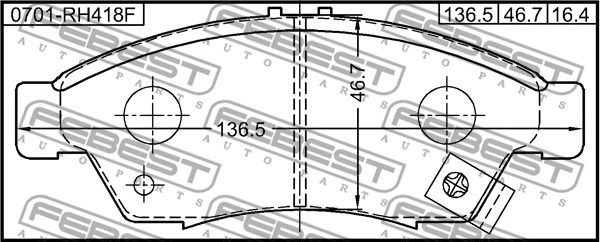 Колодки тормозные передние, комплект (с противоскрипной пластиной) Suzuki Gazelle, FEBEST (0701RH418F) Колодки тормозные передние, комплект (с противоскрипной пластиной) Suzuki Gazelle, FEBEST (0701RH418F)