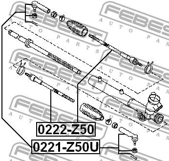 Наконечник рулевой тяги Nissan Murano I/Murano, FEBEST (0221Z50U) Наконечник рулевой тяги Nissan Murano I/Murano, FEBEST (0221Z50U)