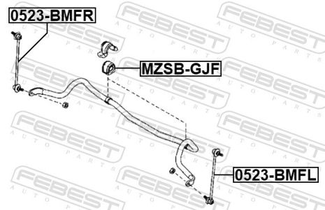 Тяга стабилизатора передняя левая Mazda 3/Axela, FEBEST (0523BMFL)