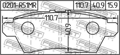 Гальмівні колодки задні Nissan Pathfinder III/Xterra/Infiniti M, FEBEST (0201R51MR) Гальмівні колодки задні Nissan Pathfinder III/Xterra/Infiniti M, FEBEST (0201R51MR)