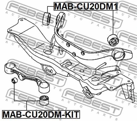Сайлентблок опори диференціалу (комплект) Mitsubishi Outlander I/Outlander, FEBEST (MABCU20DMKIT)