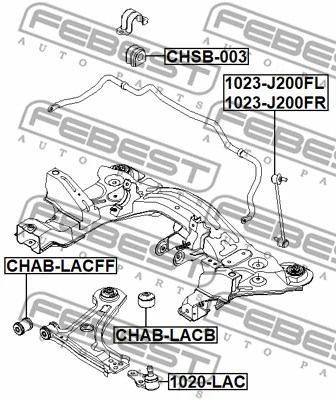Тяга стабилизатора передняя левая KIA Cerato/Shuma II/Chevrolet Optra, FEBEST (1023J200FL)