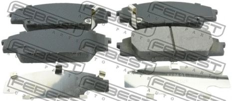 Колодки тормозные передние, комплект (с противоскрипной пластиной) Acura RSX/Honda CIVIC, FEBEST (0301FD2F)