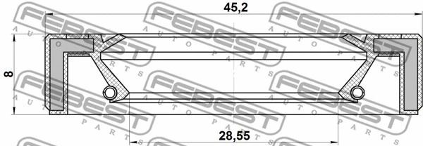 Сальник приводу 28.55x45.2x8 Lexus IS I/SC/Nissan Atlas II, FEBEST (95GAY30450808X) Сальник приводу 28.55x45.2x8 Lexus IS I/SC/Nissan Atlas II, FEBEST (95GAY30450808X)