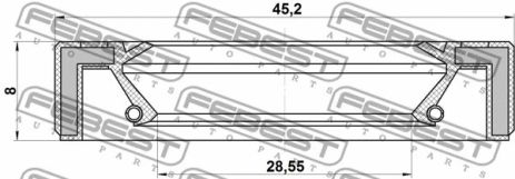 Сальник приводу 28.55x45.2x8 Lexus IS I/SC/Nissan Atlas II, FEBEST (95GAY30450808X) Сальник приводу 28.55x45.2x8 Lexus IS I/SC/Nissan Atlas II, FEBEST (95GAY30450808X)