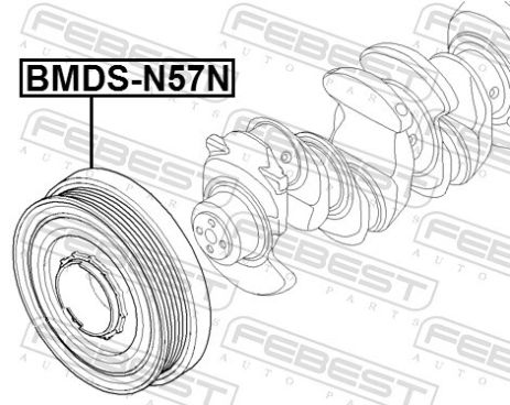 Шкив коленвала BMW 3/3 Gran Turismo/3 Touring, FEBEST (BMDSN57N) Шкив коленвала BMW 3/3 Gran Turismo/3 Touring, FEBEST (BMDSN57N)