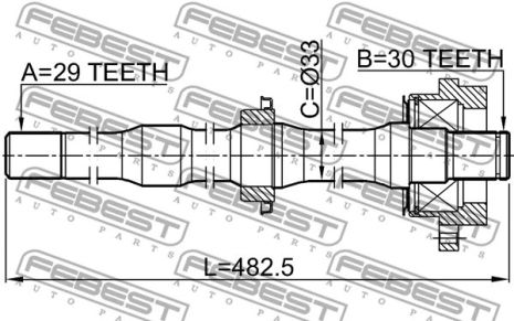 Піввісь права 29x484x30 Nissan Murano I/Murano, FEBEST (0212Z50RH) Піввісь права 29x484x30 Nissan Murano I/Murano, FEBEST (0212Z50RH)