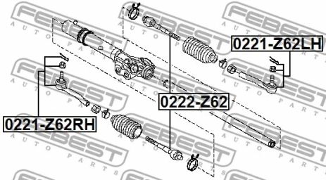 Наконечник рулевой тяги Nissan Patrol VI/Armada/Infiniti QX56 56, FEBEST (0221Z62LH)