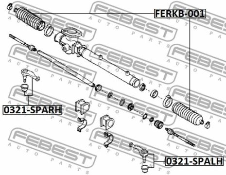Наконечник рулевой тяги Toyota Sparky/Daihatsu Extol, FEBEST (0121SPALH)