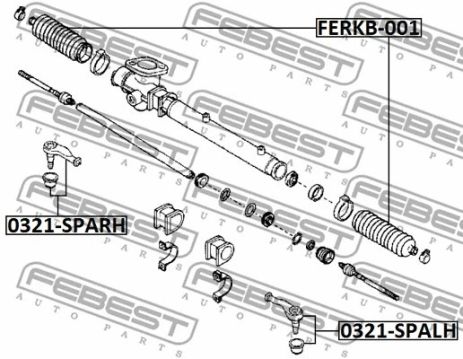 Наконечник рулевой тяги Toyota Sparky/Daihatsu Extol, FEBEST (0121SPALH)