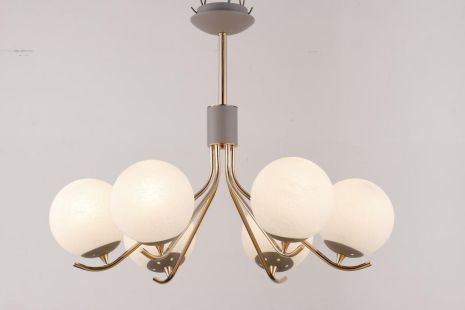Люстра стельова V GH90331-6 FGD+Grey, золотий + сірий, E14