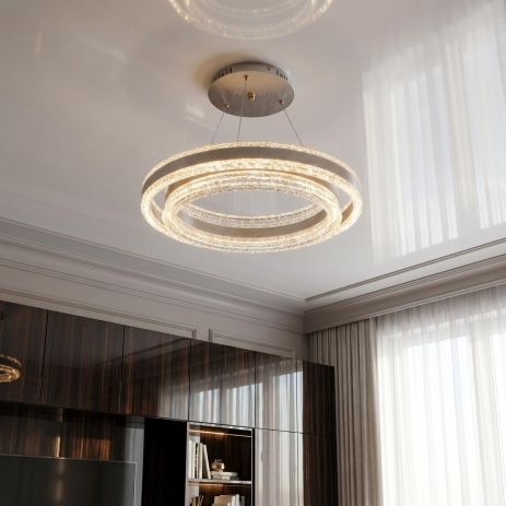 Оригинальная люстра с кольцами Diasha 140W до 20 м² цвет Шампань 5162/400+500CG