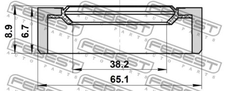 Сальник коробки скоростей 38.2x65.1x6.7x8.9 Buick Regal II/Chevrolet Cruze/Captiva, FEBEST (95GCW40650709R)
