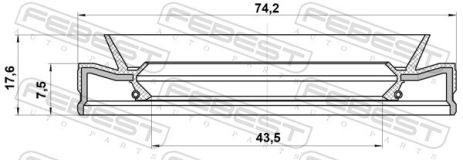 Сальник привода 43.5x74.2x7.5x17.6 Mazda CX-5/CX-9/6, FEBEST (95HFW45740818L) Сальник привода 43.5x74.2x7.5x17.6 Mazda CX-5/CX-9/6, FEBEST (95HFW45740818L)