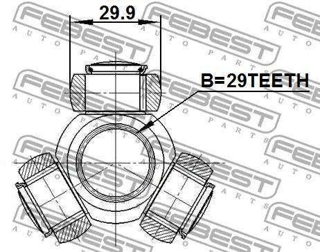 Трипоид 29x29.9 Mitsubishi Carisma/Volvo V40, FEBEST (0416DA)