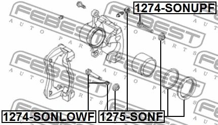 Ремкомплект суппорта тормозного переднего (на одну сторону) Hyundai Sonata/ix35/Tucson, FEBEST (1275SONF)