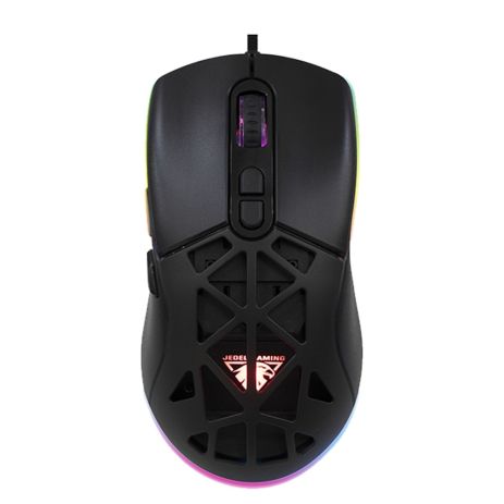 Проводная мышь Jedel GM1390 игровая с RGB подсветкой и сменной магнитной панелью black