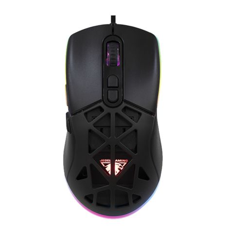 Дротова миша Jedel GM1390 ігрова з RGB підсвічуванням та змінною магнітною панеллю black