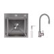 Акционный набор Lidz: мойка H4545 Decor 2,5/0,5 мм + Смеситель Aria для кухни с гибким изливом (k35) Grey Акционный набор Lidz: мойка H4545 Decor 2,5/0,5 мм + Смеситель Aria для кухни с гибким изливом (k35) Grey