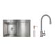 Акционный набор Lidz: мойка H7849R интегрированная крыло справа Brushed Steel 3,0/1,0 мм + Смеситель Aria для кухни с гибким