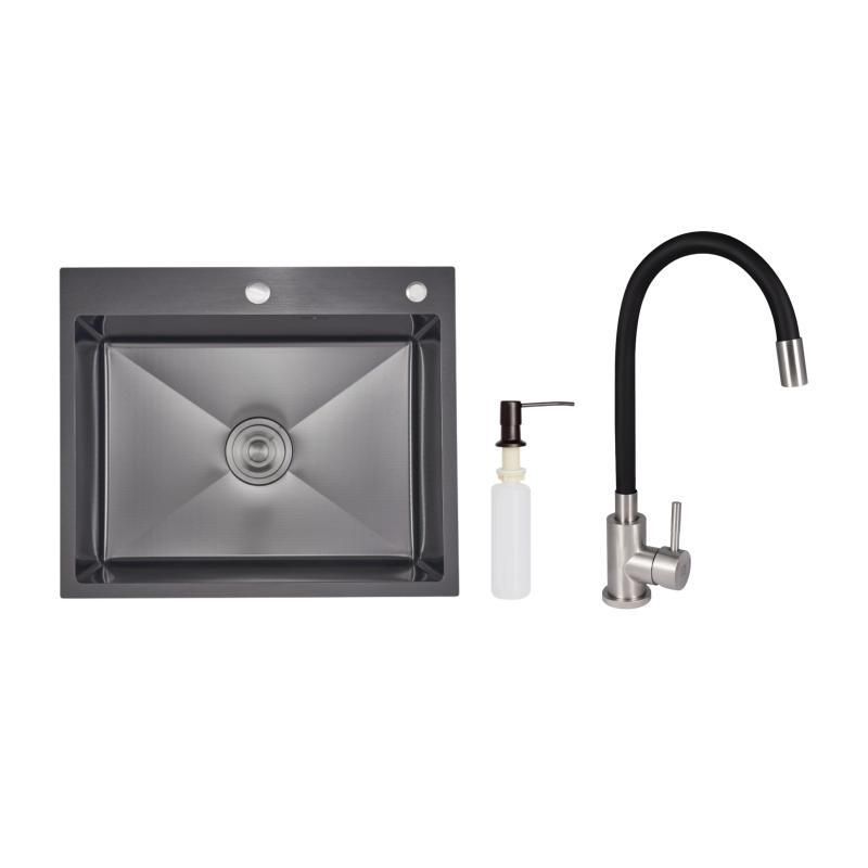Акционный набор Lidz: мойка интегрированная Decor Black PVD Honeycomb 2,5/0,5 мм + Смеситель Aria для кухни с гибким изливом (k35) Акционный набор Lidz: мойка интегрированная Decor Black PVD Honeycomb 2,5/0,5 мм + Смеситель Aria для кухни с гибким изливом (k35)